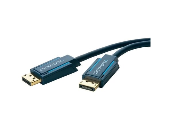 ClickTronic 15m Displayport m/m, 15 m, DisplayPort, DisplayPort, Blå, Gull, 10,8 Gbit/s