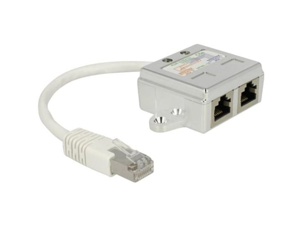 Delock RJ45 Port Doubler - Nettverksplitter - RJ-45 (hann) til RJ-45 (hunn) - 15 cm