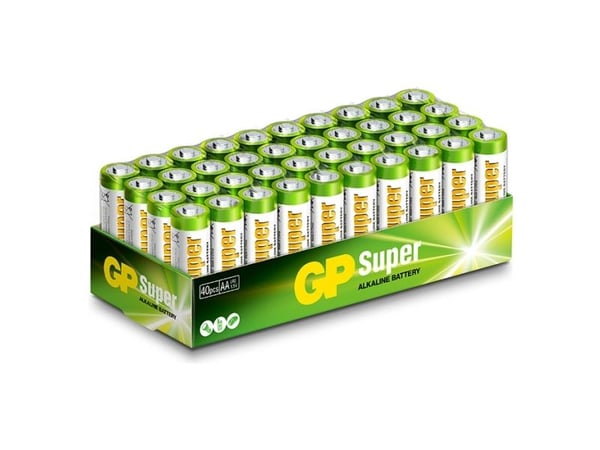 GP Super Alkaline AA batteri, 15A/LR6, 40-pak