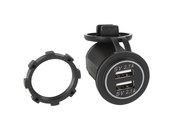 USB ladeadapter 12/24v m/grønt lys