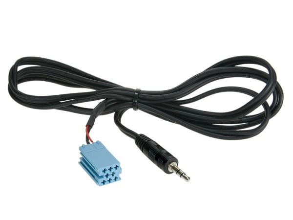 Aux adapter MINI-iso->mini-jack 1,25 m.