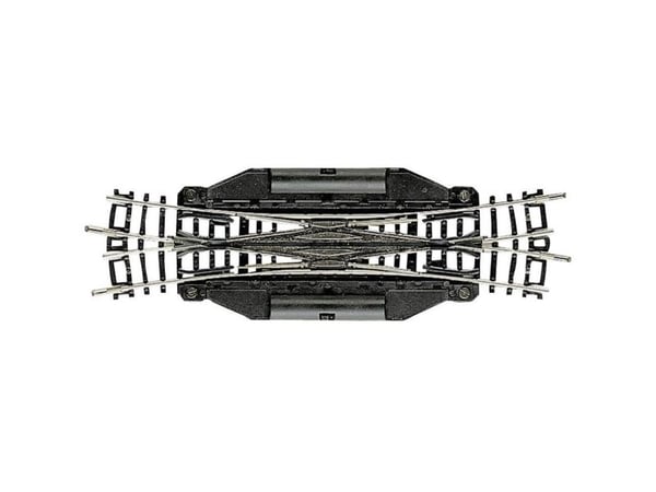 Fleischmann 22246 räls (utan ballast) dubbelt korsande växel, elektrisk 129,8 mm 15°