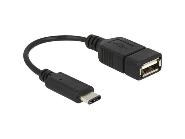 Delock - USB-adapter - USB-C (hann) til USB (hunn) - USB 2.0 - 15 cm - svart