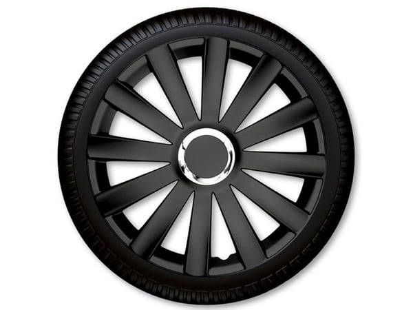 16" Spyder Pro sort hjulkapselsæt