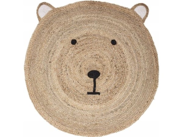 Atmosphera jute gulvmatte i form av en bamse, Ø 100 cm