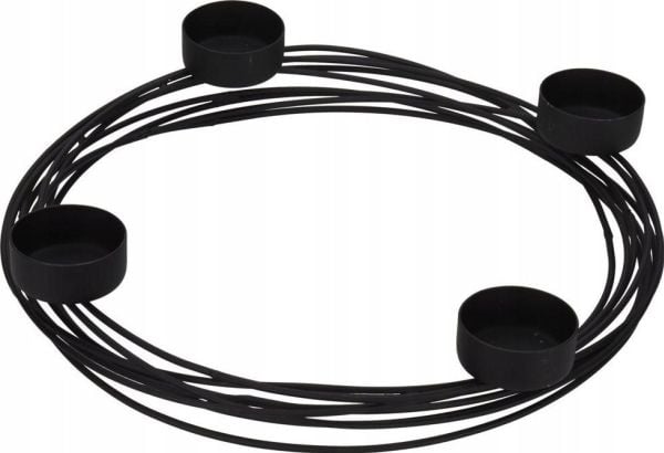 Home Styling Collection Sort metalllysestake for 4 lys, 28x3,5 cm