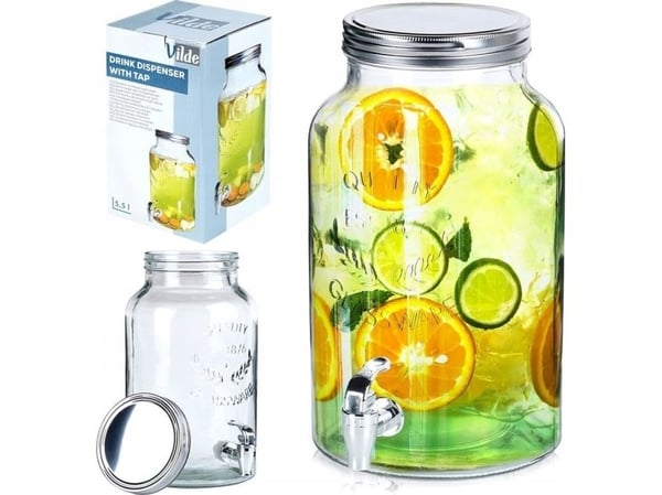 Drikkekrukke i glass med kran 6,2 l