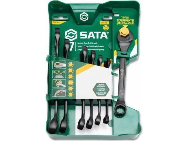 Varle pipenøkkelsett Sata ST47530; 8-17 mm; 7 deler