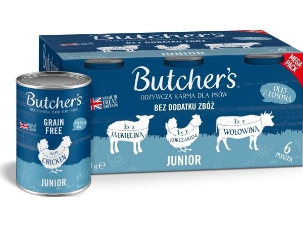 BUTCHER'S Original Junior mega pack mix, våtfoder till hund, 6 x 400 g