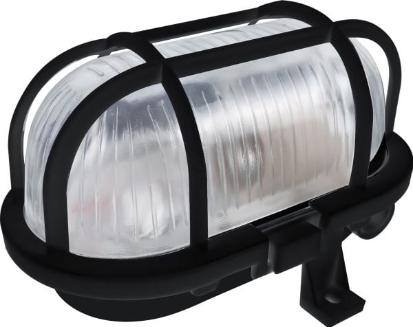 Orno SOTOA lysarmatur E27 maks. 15W IP54, glasskjerm, plastbeskyttelse, svart