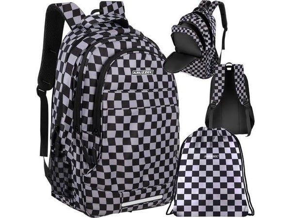 Kruzzel ryggsäck 30L - rutmönster (24531)