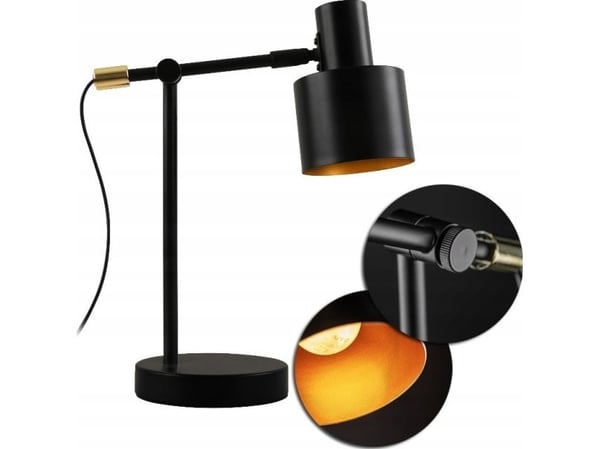 Skrivebordslampe GTV Selvia II Gtv 5570 E14 25W sort/gull LB-SELVII-11-DEC