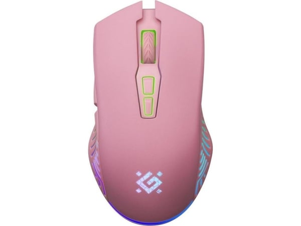 Defender PANDORA GM-502 Langaton optinen hiiri 3200dpi vaaleanpunainen RGB-paristo 7 painiketta Gaming clickless hiljainen