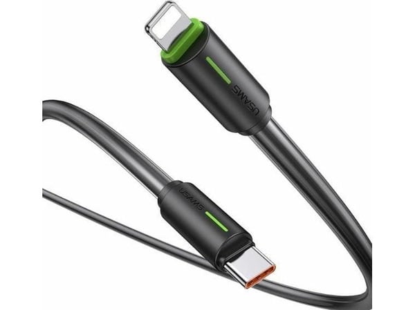 USB-kabel USAMS USB-C til Lightning 1 m sort