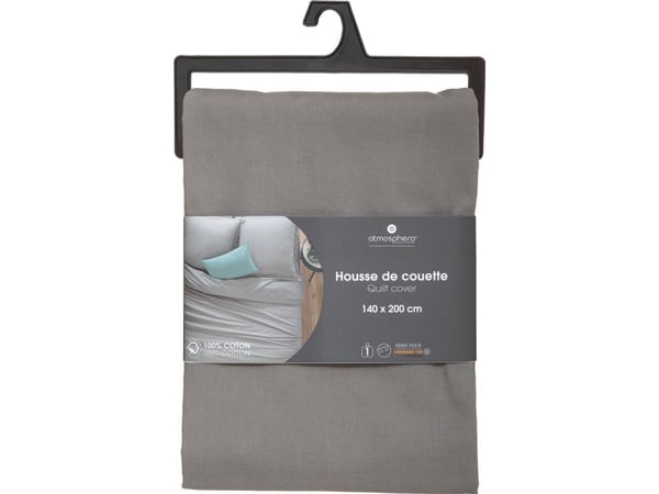 Atmosphera dyne-/kaldteksel 140 x 200 cm bomull grå