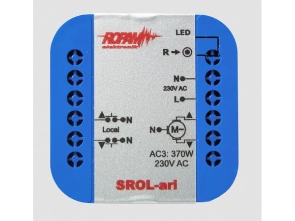 Ropam SROL-ari trådløs rullgardinstyring/relæ 230VAC, amperometri, status i app og berøringspanel (-IP-64)