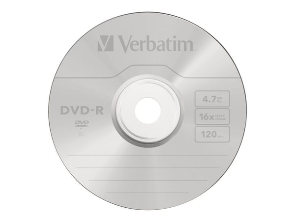 Verbatim - 100 x DVD-R - 4.7 GB 16x - matt sølv - spindel