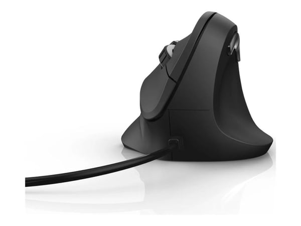 Hama Vertical Ergonomic - Vertikal mus - ergonomisk - høyrehendt - optisk - 6 knapper - kablet - USB - svart