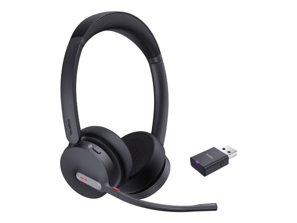 Yealink WH64 Hybrid Dual - Hodesett - on-ear - DECT / Bluetooth - trådløs - USB-A via DECT adapter, USB-C - Certified for Microsoft Teams
