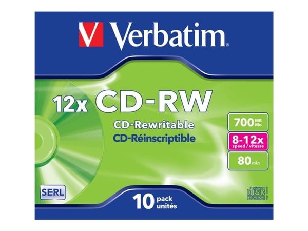 Verbatim - 10 x CD-RW - 700 MB 8x - 12x - CD-eske