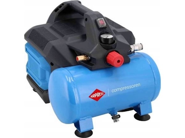 Bilkompressor Airpress AIRPRESS KOMPRESSOR LMO 6-126 6L/1,0KM OLJEFRI 88L/MIN. STILLE....