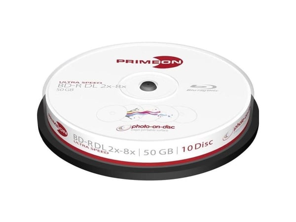 Primeon photo-on-disc - 10 x BD-R DL - 50 GB 8x - hvit - blekkstråleskrivbar overflate - spindel