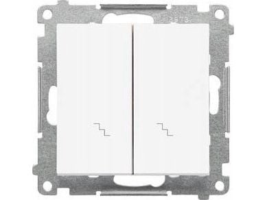 Kontakt-Simon 55 TW6/2.01/111 kaksoismoduuli 10 AX, 250V~, pikaliitin valkoinen mattamusta