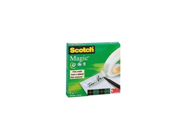 Scotch Magic Tape 810, Valkoinen, Sulkeminen, Merkintä, Korjaus, Tiivistävä, Kuitu, Paperi, CE, 66 m, 19 mm
