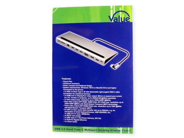VALUE USB 3.2 Gen 2 typ C-dockningsstation