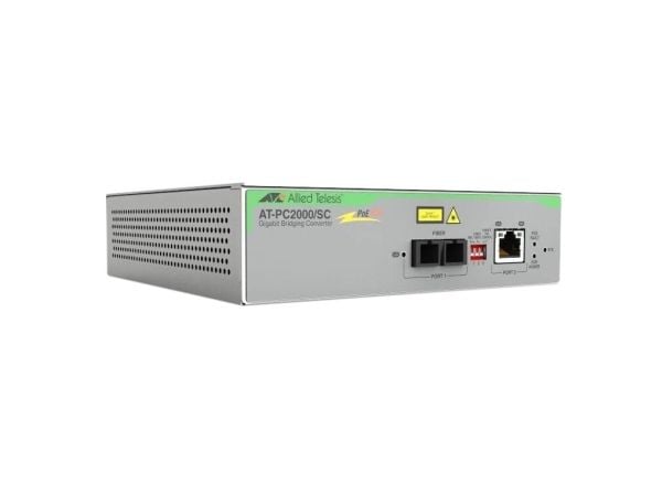 Allied Telesis AT PC2000/SC - Fibermedieomformer - 1GbE - 10Base-T, 1000Base-SX, 100Base-TX, 1000Base-T, 1000Base-SC - SC / RJ-45 - 850 nm - TAA-sa...