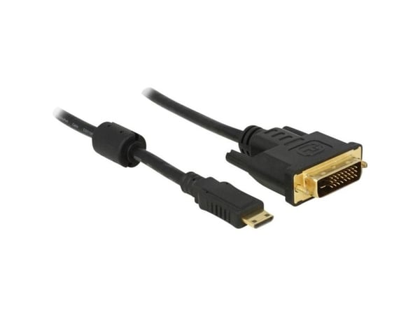 Delock - Adapterkabel - dobbeltlenke - 19 pin mini HDMI Type C hann til DVI-D hann - 1 m - svart