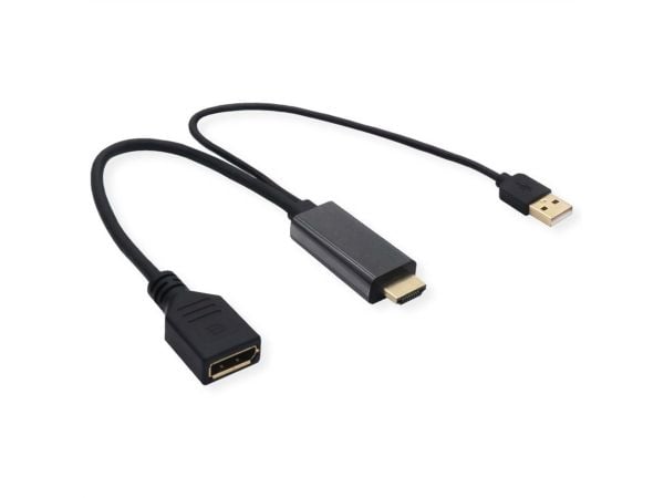 VALUE 12.99.3146, 0,3 m, HDMI Type A (Standard), DisplayPort, Hankjønn, Hunkjønn, Rett