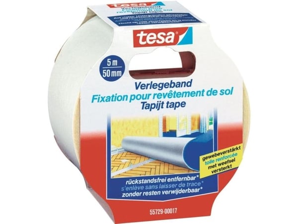 TESA 55729, Valkoinen, Kiinnittävä, PVC-muovi, 5 m, 50 mm