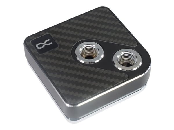 Alphacool Core 1 Carbon, Vannblokk, Messing, Karbon, Kopper, Nickel, Sort, Karbon, LGA 1700, AM4, Sokkel AM5, 1/4", 60 °C