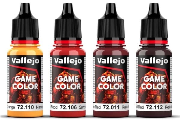 Vallejo 72.377 - Game Color - Rød fargesett 4 x 18 ml