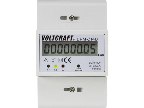 VOLTCRAFT Kolmivaiheinen digitaalinen mittari 100 A MID-yhteensopiva: Ei VOLTCRAFT (DPM-314D)
