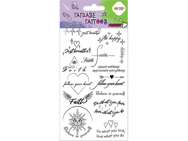 BaByliss tatoveringer vaskbare ord HAPPY COLOR