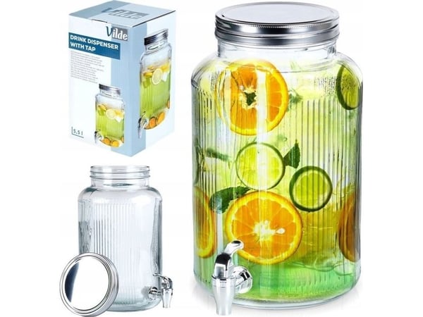 Glasskrukke til drikke med kran 6,2 l