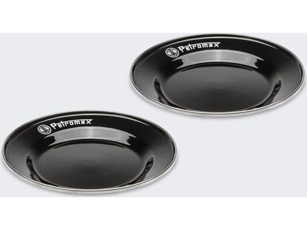 Petromax emaljerte tallerkener 18 cm, 2 stk BLACK