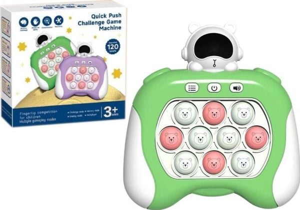 LeanToys Gra Sensoryczna Kosmos Pop It med batterier, ljus & ljud, grön