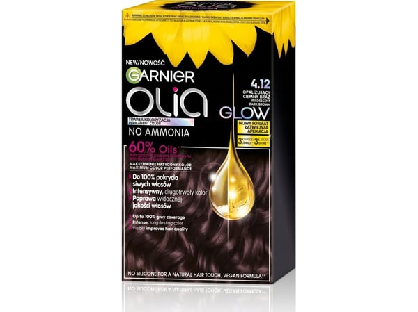 GARNIER Olia Hair dye No. 4.12 Dark Brown - Iridescent dark brown