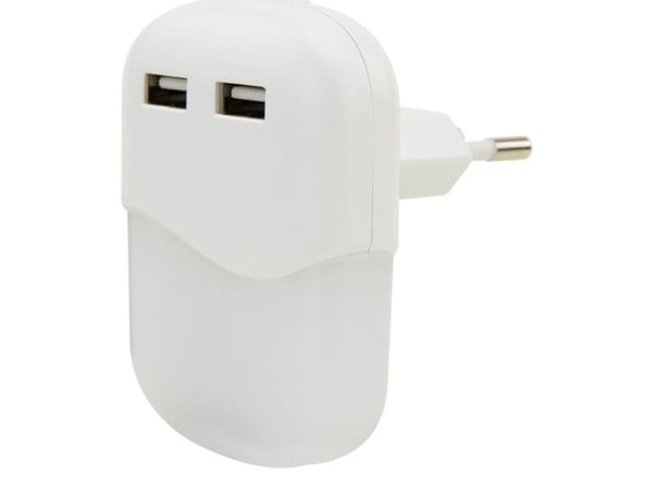 Ansmann NL15AC + 2USB, Kytkettävä yövalo, Valkoinen, ABS, Polykarbonaatti (PC), Lämmin valkoinen, Makuuhuone, Käytävä, Autotalli, Portaat, SMD LED ...