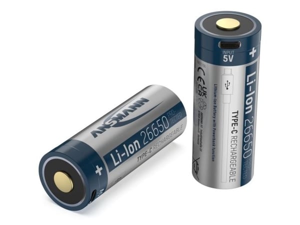 Ansmann Li-Ion 26650 5100mAh 3.6V Micro-USB-liitäntä 1307-0012
