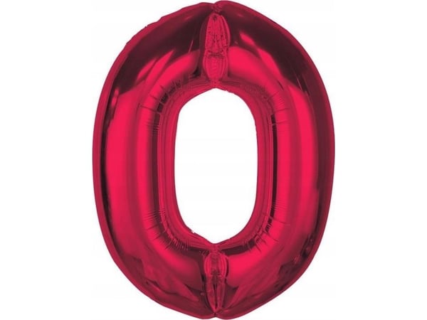 GoDan Folieballong nummer 0 rød Smart 92cm