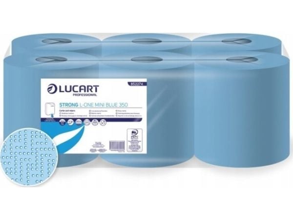 Karen Lucart Strong L-ONE Mini blue 350 - sentralt dosert, 2-lags, blå, 122,5 m, cellulose - 6 ruller