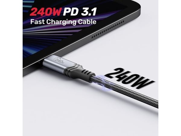 Unitek USB-C-kabel for lading av PD 240 W, 2 m