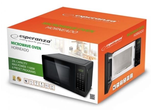 Esperanza EKO009 Mikroaaltouuni 1100W Musta