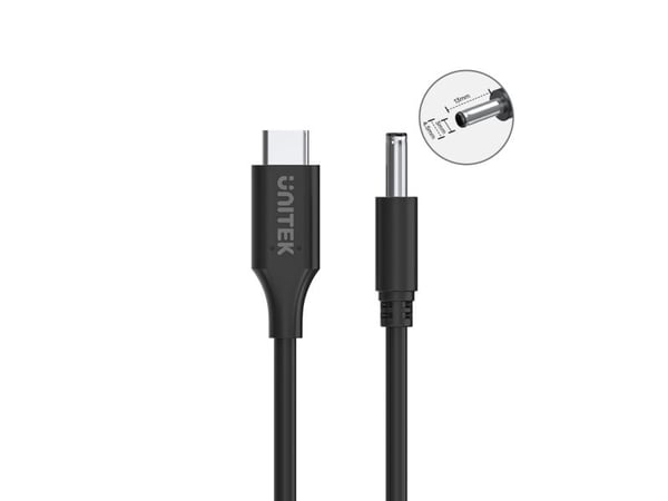 Unitek USB-C - DC 4.5 x 3.0mm 1.8 m USB-kaapeli Musta (C14120BK-1.8M)