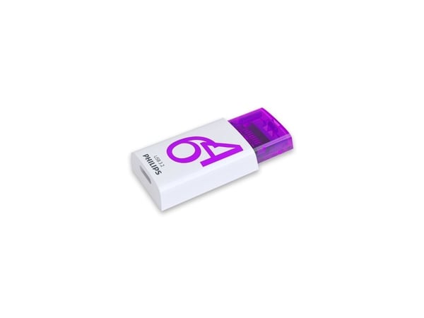 Philips Click, 64 GB, USB Type-C, 3.2 Gen 1 (3.1 Gen 1), 120 MB/s, Med lokk, Fiolett, Hvit