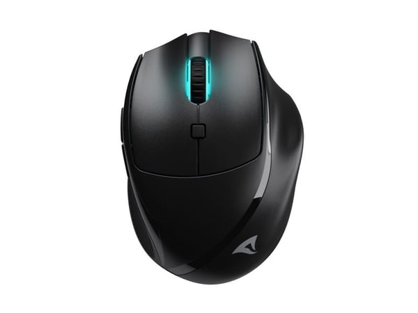 Sharkoon OfficePal M25W - Mus - optisk - 6 knapper - trådløs, kablet - 2.4 GHz - USB trådløs mottaker - svart - hengeboks